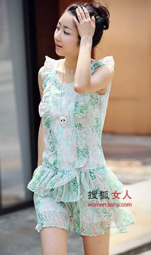 碎花雪纺裙